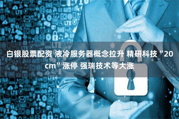 白银股票配资 液冷服务器概念拉升 精研科技“20cm”涨停 强瑞技术等大涨